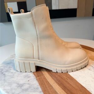 Blondo Cream Ankle Boots
